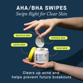 SLMD by Dr. Pimple Popper - AHA/BHA Swipes - Daily Resurfacing Pads for Face and Body - Exfoliate, Resurface, and Treat and Prevent Acne