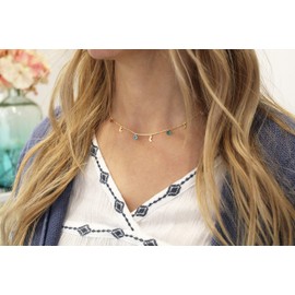 WANDA PLATA 925 Sterling Silver Gold Plated Moon Necklace for Young Women with Adjustable Choker Chain Clasp in Gift Box, Sterling Silver, No Gemstone