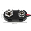 9V Battery Clip Connector I Tinned Wire Leads 150mm Black