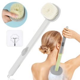 Bath Body Brush, Soft Bristles Shower Brush Detachable, Long Handled Shower Brush with Soap Dispenser, Exfoliating Back Scrubber for Wet or Dry Brushing, Improve Skin's Health and Beauty