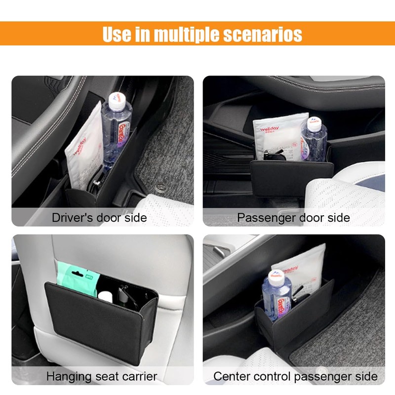 Car Trash Can, Auto Leather Trash Bin Garbage Organizer Holder