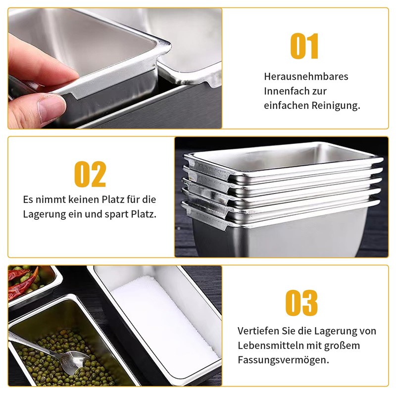 IGTOPS Ingredient Container with Lid and Spoon, Spice Box, Side