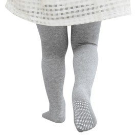 Baby tights with Non Slip Grips Newborn Socks Infant Leggings Ultra Soft Stockings for Baby Girls for 0-2T Grey with Grips 12-18 Months