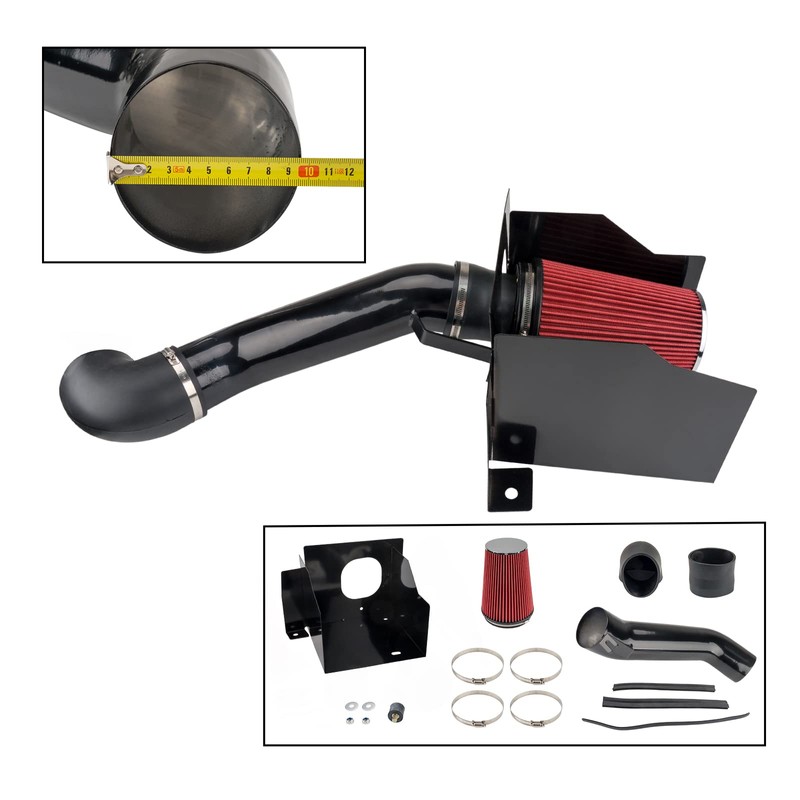 PHILTOP 3.75" Cold Air Intake Kit System + Heat Shield