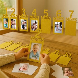 Garland for 12 Months Baby, 1 Year Decoration, Decoration for Baby 1 Year, Decoration for Girl 1 Year, Decoration for 1 Year, Birthday Decoration, First Birthday Party (Gold)