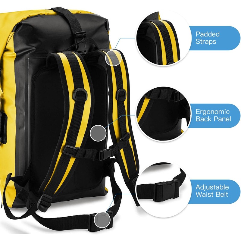 Mochila Impermeable, Bolsa Seca Enrollable Resistente para Kayak, Rafting, canotaje