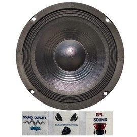 WOOFER PLUG & SOUND S-64 Speaker Mid Bass 16.50 cm 165 mm 6.5 Inch 50 Watt RMS 100 Watt Max Impedance 4 Ohm 92 dB Rigid Suspension Car Black 1 Piece + 3 Free Stickers