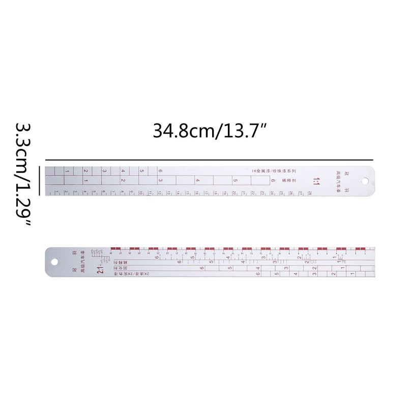 Zaagot Stainless Steel Paint Stick Car Paint Proportional Measuring Scale