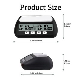 Digital Chess Clock, Professional Electronic Chess Timer with Alarm, Multifunction Portable Chess Clock with Countdown, Bonus, Delay Features, for International Chess Chinese Chess Board Go Game