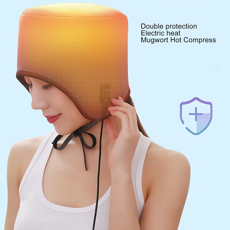 Heat Migraine Relief Hat Hot Compress 3 Gear Adjustable Even