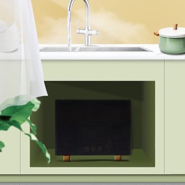 3000W Mini Electric Tankless Instant Hot Water Heater with Remote, 110V Constant Temperature Under Sink Hot Water Heater with Digital Display On Demand Water Heater, 20-52℃ (Black)