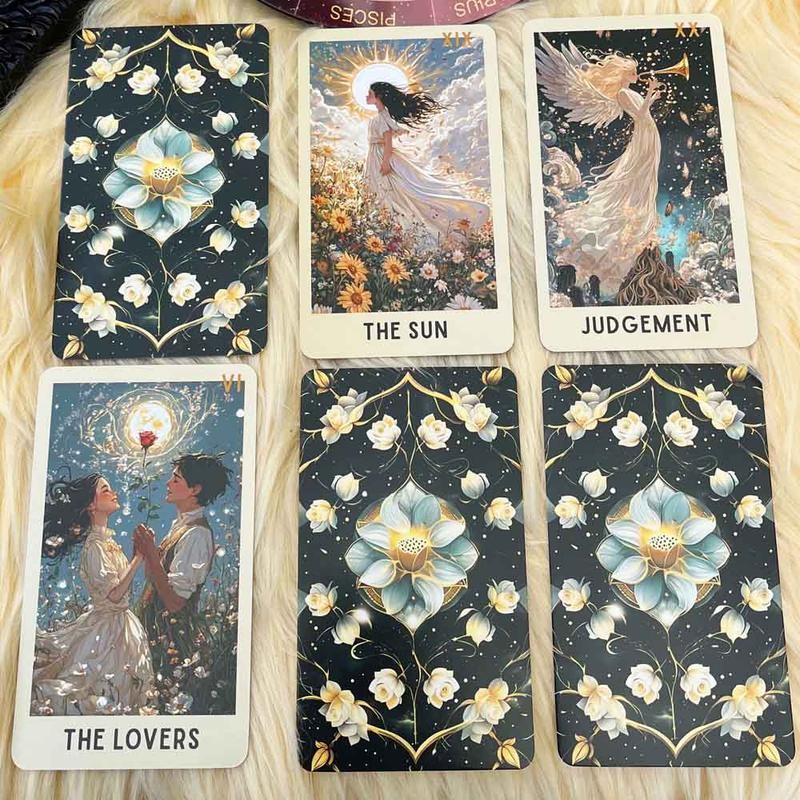Ethereal Bloom Tarot Cards Deck, 78 Pieces, 13x8 Cm, Traditional