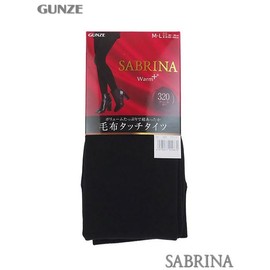 Gunze Sabrina Women's Warm Plus Tights, Blanket Touch, 320 Denier Equivalent, New Black