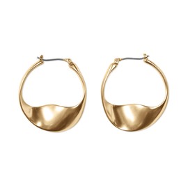 Lucky Brand Gold-Tone Modern Twist Hoop Earrings
