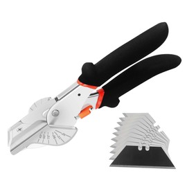 FLORA GUARD Miter Shears - 45 to 135 Degree Multi Angle Trim Cutter, Gasket Shear for Cutting Soft Wood, Plastic, PVC and More, Including 10 Spare Blades