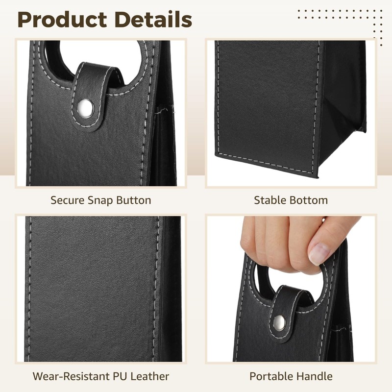Toyosport 12 Pcs PU Leather Wine Present Bags, Reusable Single