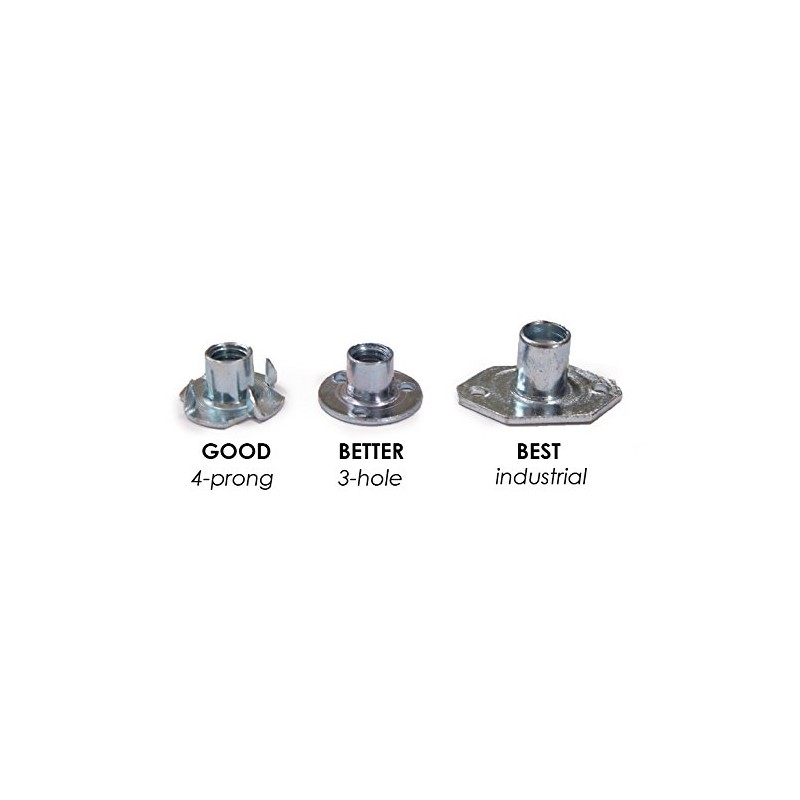Escape Climbing 100 Pack Screw-in T-Nuts | Durable Steel Hardware