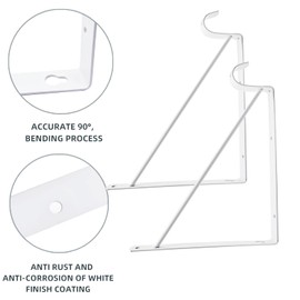 HOME MASTER HARDWARE 10 Pack Heavy Duty Closet Shelf & Rod Brackets, Wall Mounted Closet Shelves Bracket with Rod Support for Both Shelf Storage and Closet Rod White