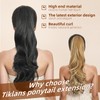 Tiklans Red Ponytail Extension, 22" Long Claw Clip in Ponytail