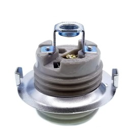 E26 socket,Ceramic Medimun Base Screw Socket E26 E27 Threaded Glazed Porcelain Lampholder (With Metal Shade Ring)