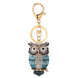 Cute Owl Rhinestone Keychain, Sparkling Animal Charm Keychain Pendant, silver