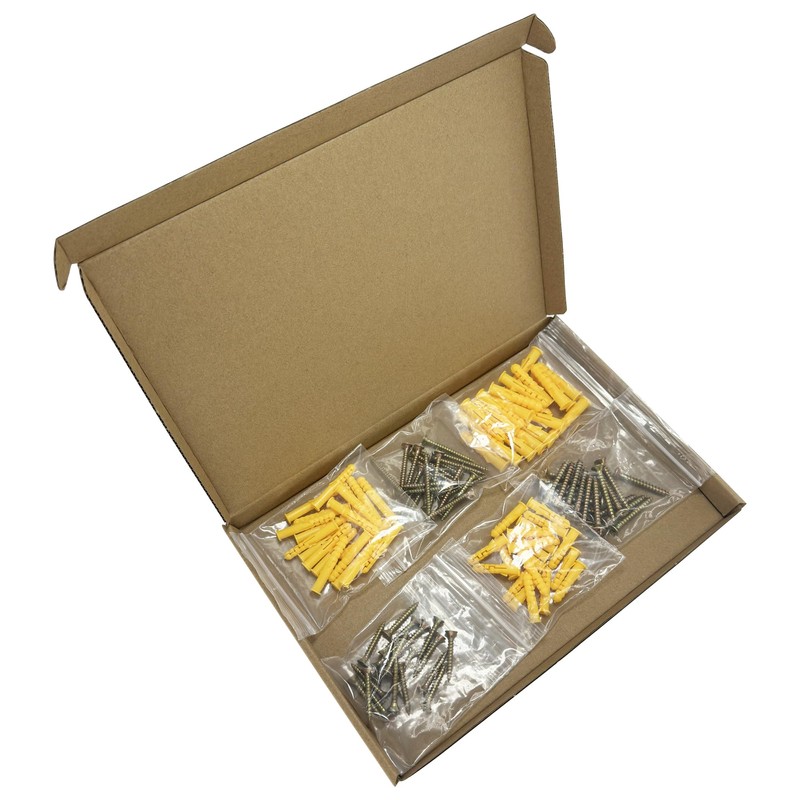 120 PCS Screws and Wall Plugs Set, Assorted Masonry Fixing