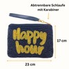 happymaker - Clutch schwarz und gold, kleine Handtasche Damen für