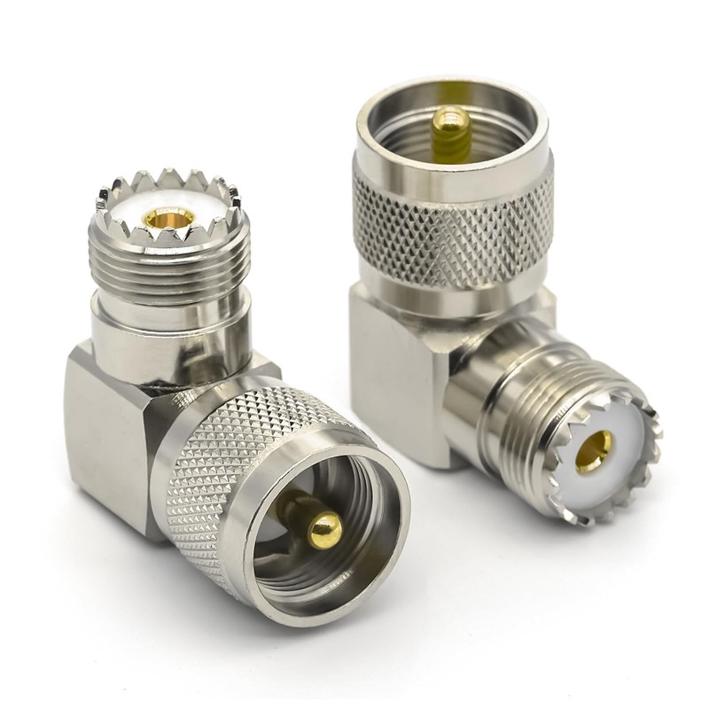 Ahoaepy 2PCS PL259 UHF 90 Degree Right Angle Coax Adapter,