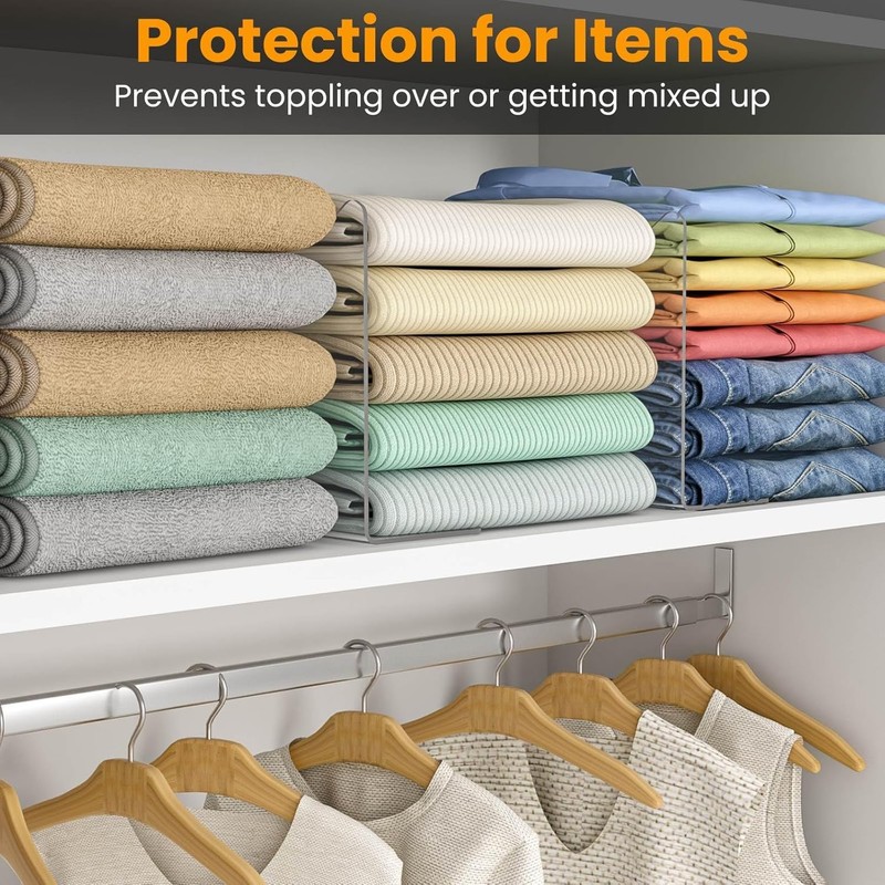 OKPOW Acrylic Shelf Dividers for Closet Organization - 10" Tall