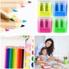 KOLZEMV Pack of 4 4 Colours Pencil Sharpener with Container,