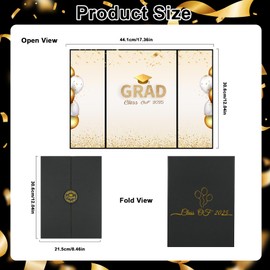 Black Gold Graduation Guest Book Party Decorations, Class of 2025 Congratulations Graduates Alternative Signature Signing Card Board for Men Women Congrats Grad Happy Graduation Gifts