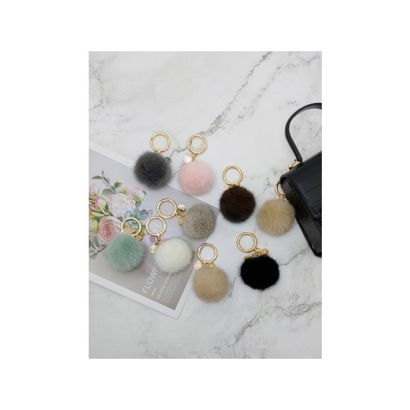 Lala 마이아 밍크털 키링참장식-베이지(MAIAKR010) Maia Mink Fur Keyring Charm -
