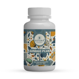 Ginkgo Plus - 60 Capsules Complex with Ginkgo, Guarana, Kola Nut & B Vitamins - Vitamin C, E & Folic Acid - Energy, Concentration & Performance - Made in Germany - DOTANA PHARMA