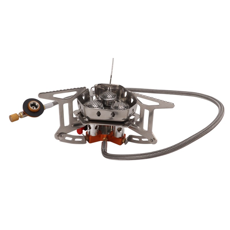 Mini Camping Gas Stove Windproof Stove Three Core Head Gas