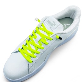 ELANOX Elastic Shoelaces without Ties, Pack of 4 for 2 Pairs of Shoes, with Stylish Ends, Shoe Laces without Ties, Quick Release, Rubber Shoelaces, for Adults and Children (Neon Yellow)