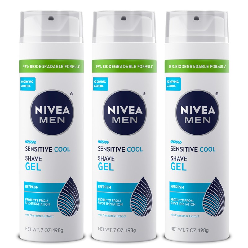 NIVEA MEN Sensitive Cooling Shaving Gel with Skin Guard, 7