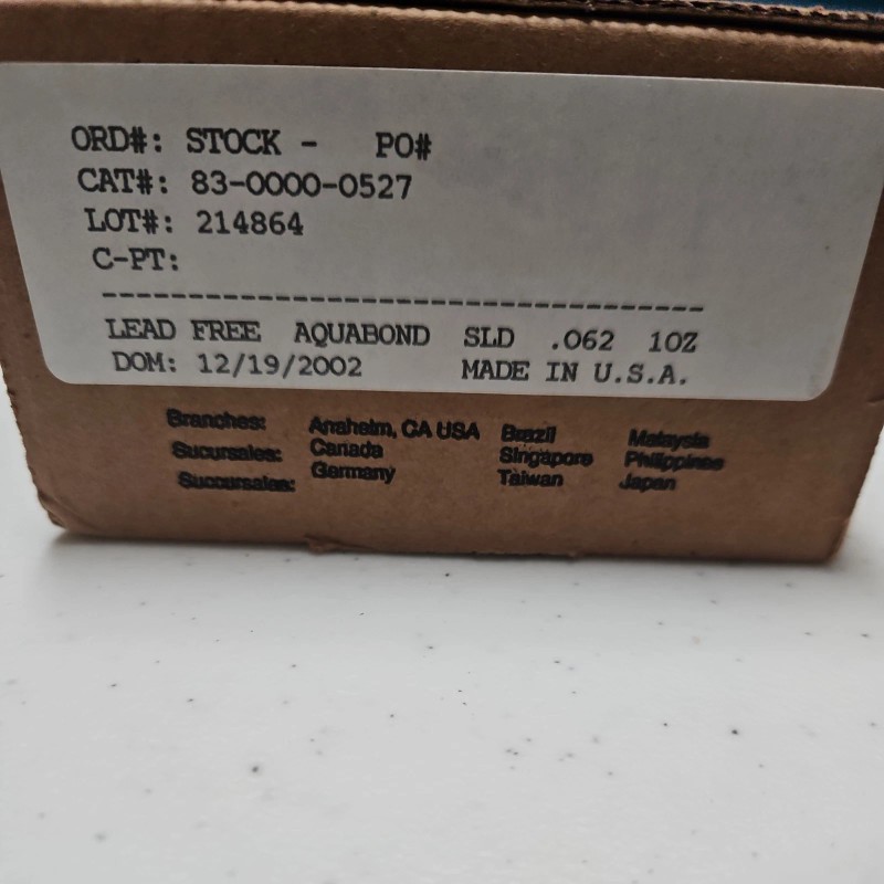 Kester NOS - Kester Aquabond Silver Bearing Lead Free Solder
