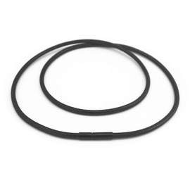 Glory Qin 2mm Black Wax Wire Leather Cord Chain Stainless Steel Rice Clasps Necklace Rope Chain 16 TO 28 Inch (18 Inches)