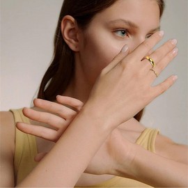 Lantine 2mm 4mm Titanium Ring Set High Polish Plain Dome Simple Pinky Knuckle Stackable Wedding Band Comfort Fit Size 5