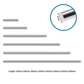 iYueMps 2 Pack 300mm 8mm linear Rod Linear Rail Shaft Optical Axis, 8mm x 300mm Case Hardened Plated steel for Linear Motion Rods Shafts Guides