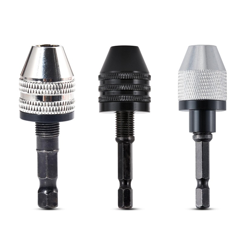 HOHXEN Pack of 3 Drill Chuck Adapter, Mini 3-Jaw Quick