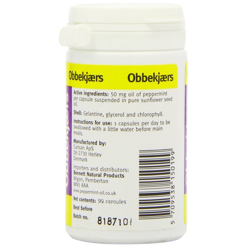 Obbekjaers 50mg Peppermint - Pack of 90 Capsules