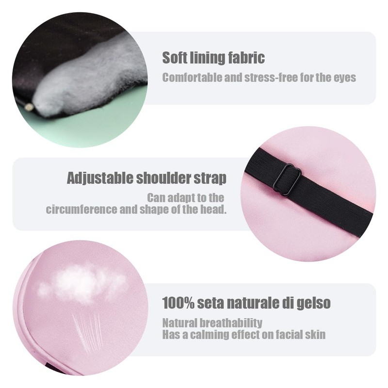 2 Pieces Silk Sleep Mask with Adjustable Strap, Eye Sleep
