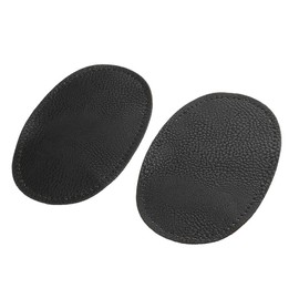 BeeSpring 2 Pieces Pu Leather Patch Sew on Patches Repir Elbow Knee for Clothes Clothing Accessories - Black