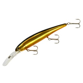 Bandit Lures Walleye Deep Minnow Jerkbait Fishing Lure, Fishing Accessories, Dives ro 27-feet Deep, 4 3/4', 5/8 oz, Gold Black Back, (BDTWBD262)