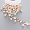 Jerler 1 Yard Pearl Tassel Rhinestone Trim, Inlaid Pearl Beaded