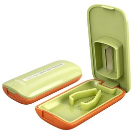 JohnBee Cortador de pastillas - Cortador de pastillas de silicona afilado y duradero, base antideslizante, cortador portátil para medicamentos diarios, vitaminas y suplementos. Diseñado para personas