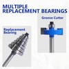 MNA 4Pcs Rabbet Router Bits 1/4" Shank with 6 Bearings