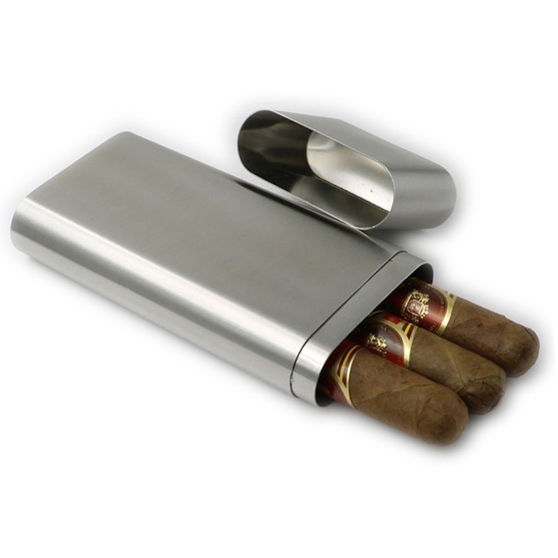 OFKPO Alcohol Pouch Bottle with Cigar Case, Stainless Steel Travel