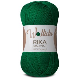 Wollidu Rika Yarn for Crochet and Knitting, 300 g / 798 m, Knitting Yarn, 100% Polyacrylic, Crochet Yarn, Grass Green
